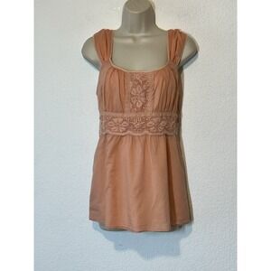 Vintage Y2K Bandolino‎ Babydoll Top Empire Waist Embroidered Boho Cottagecore 12